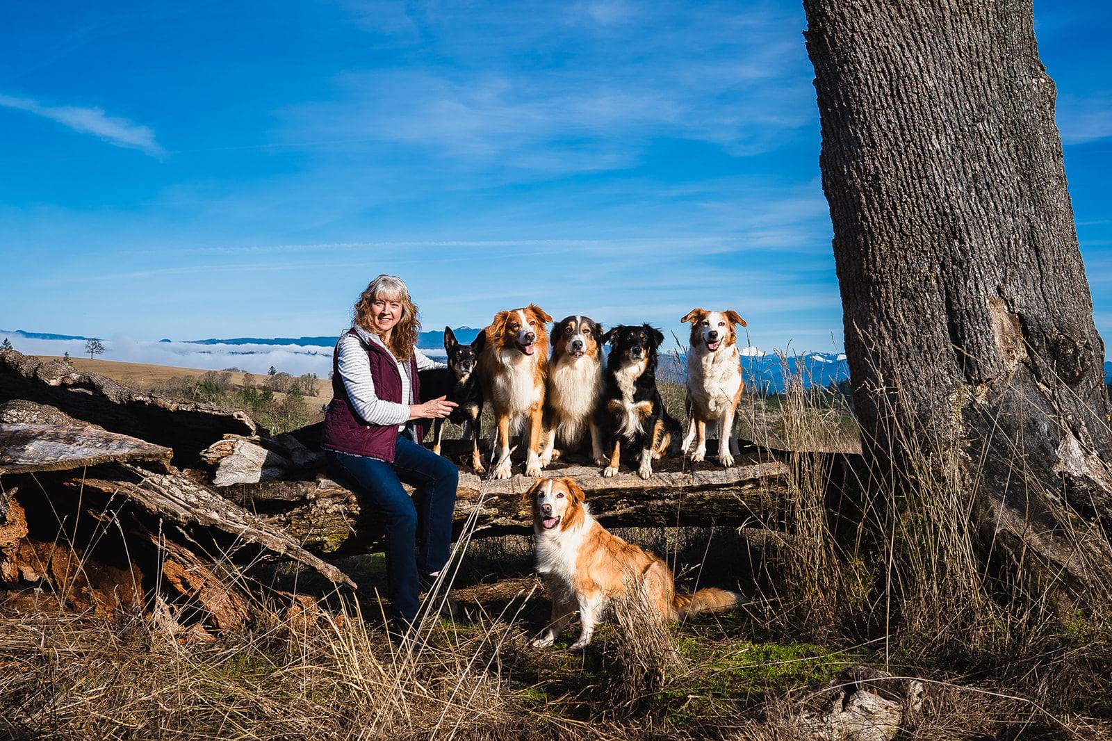 Connie and her dogs